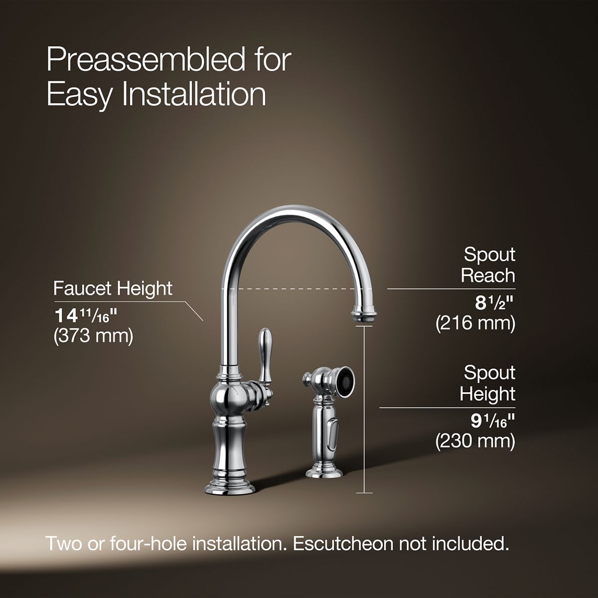 Artifacts® Single-handle kitchen sink faucet with two-function sprayhead