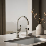 Artifacts® Single-handle kitchen sink faucet with two-function sprayhead
