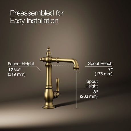 Artifacts® Single-handle bar sink faucet