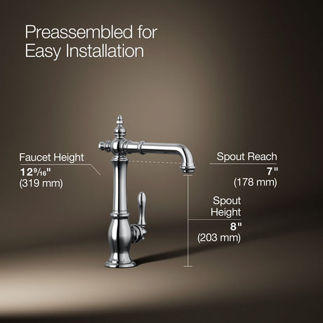 Artifacts® Single-handle bar sink faucet