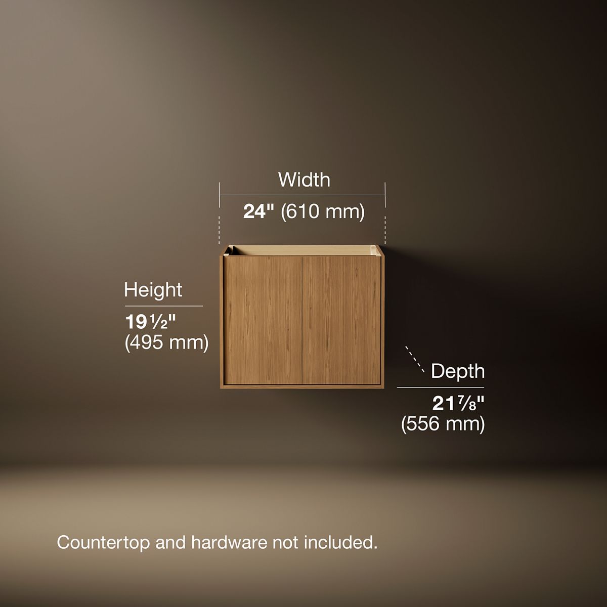 Jute® 24" wall-hung bathroom vanity cabinet