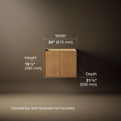 Jute® 24" wall-hung bathroom vanity cabinet