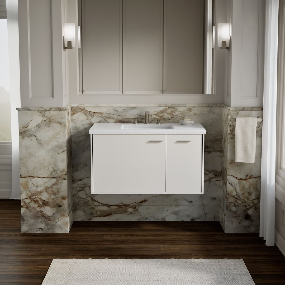 Jute® 36" wall-hung bathroom vanity cabinet
