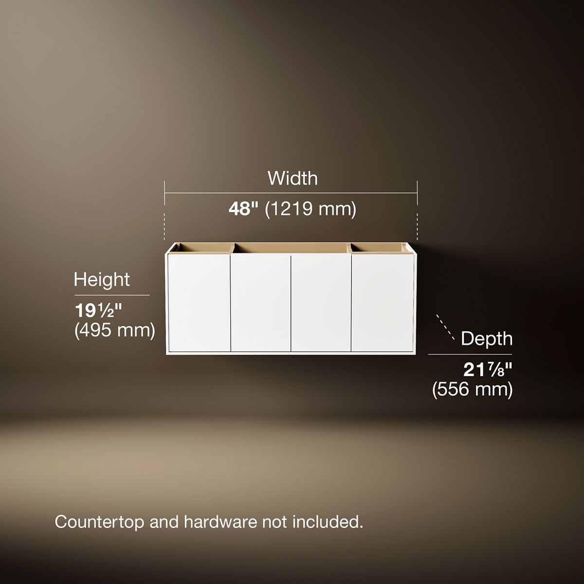 Jute® 48" wall-hung bathroom vanity cabinet