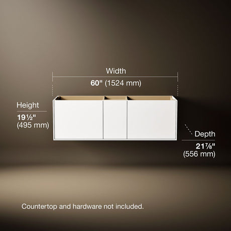 Jute® 60" wall-hung bathroom vanity cabinet