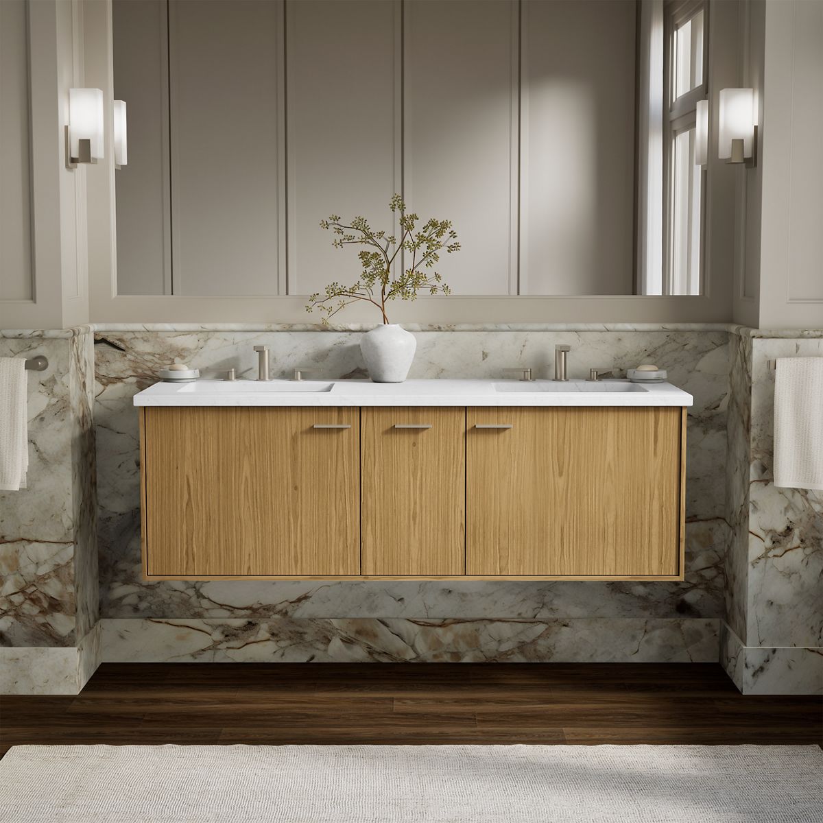 Jute® 60" wall-hung bathroom vanity cabinet