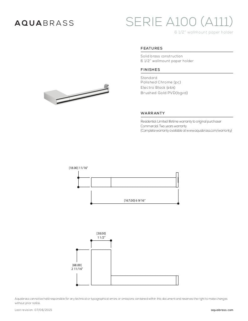 6 1/2" wallmount paper holder