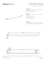 24" wallmount single towel bar
