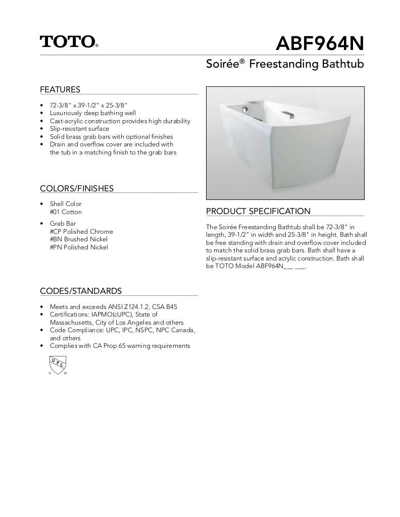 Soirée Free Standing Bathtub