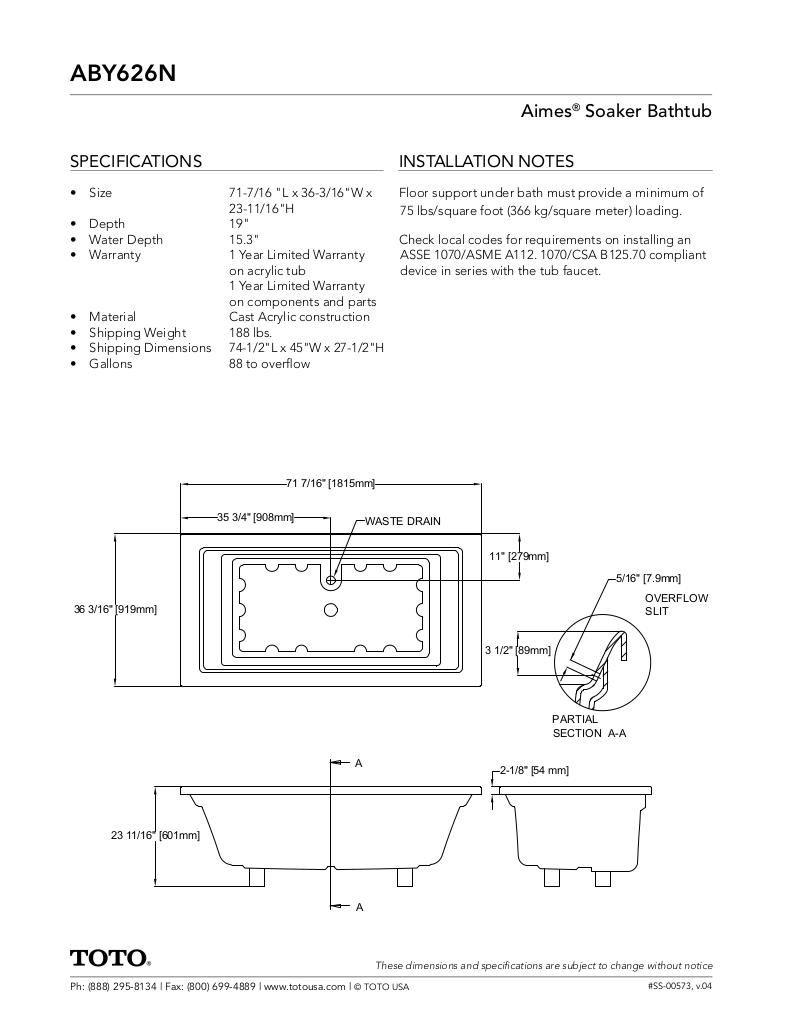 Aimes Soaker Bathtub
