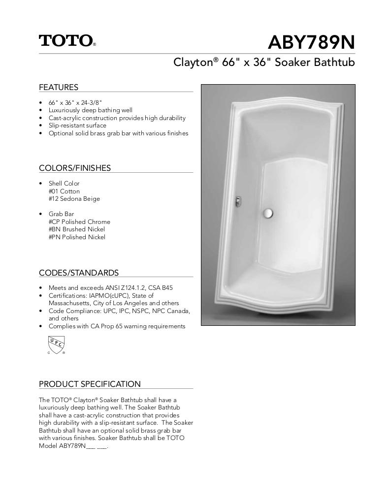 Clayton Soaker 66" x 36" x 24-3/8"