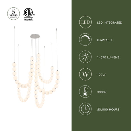 Alora Akoya 54-in 5-Head Chandelier