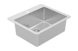 Arcadia T 25" Single Sink Topmount Tap Ledge, 16 Gauge, R20, Single Box
