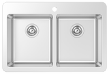 Arcadia T 33" 50/50 Double Sink-TM Tap Ledge, 16 Gauge, R20, Single Box