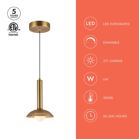 Alora Mood Arden 9-in (With Shade) Pendant