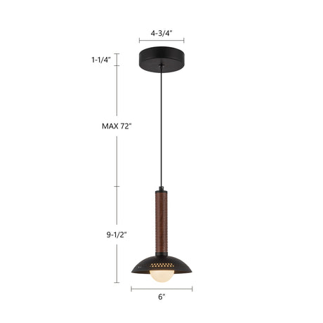Alora Mood Arden 9-in (With Shade) Pendant