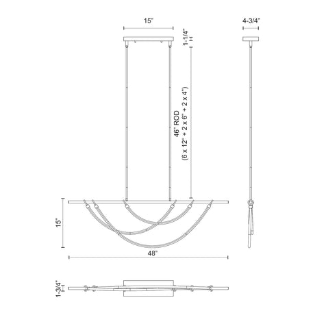Alora Aryas 48-in Linear Pendant