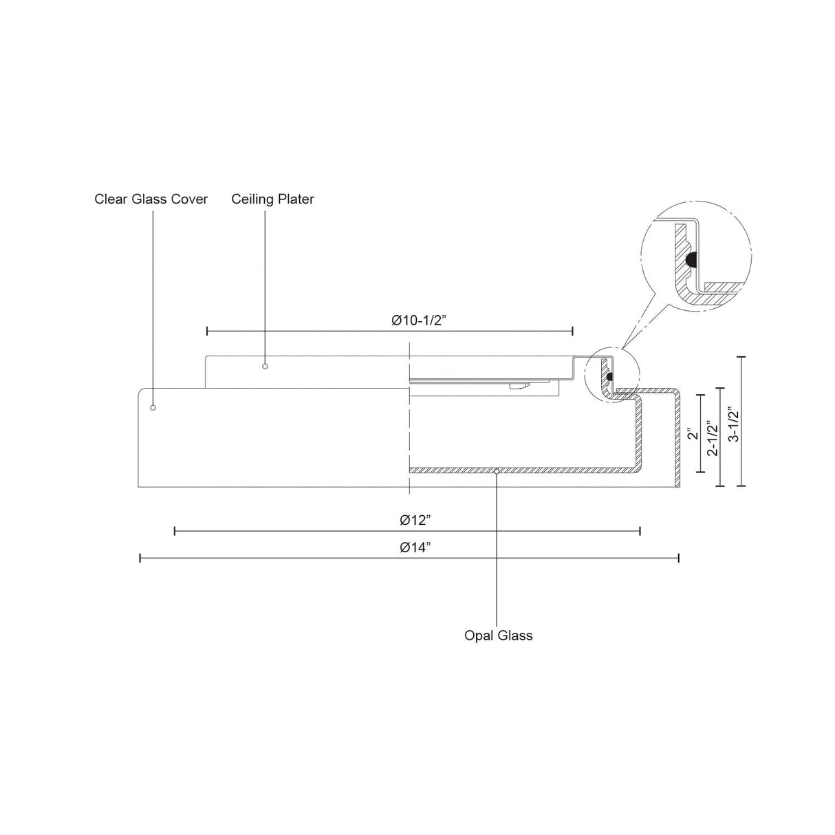 Kuzco Aston 14-in Flush Mount