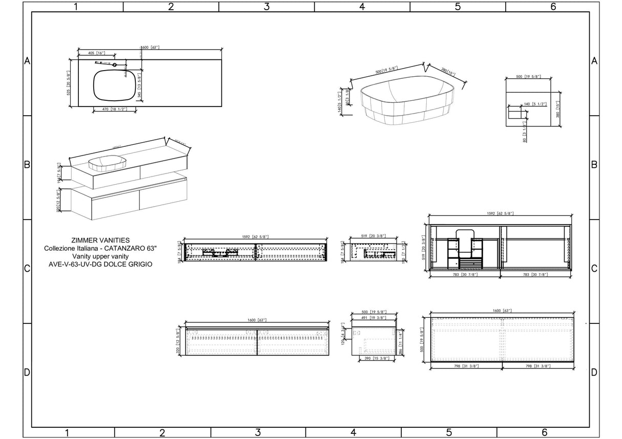 AVERSA 63" VANITY COMPLETE WITH TOP/SINK