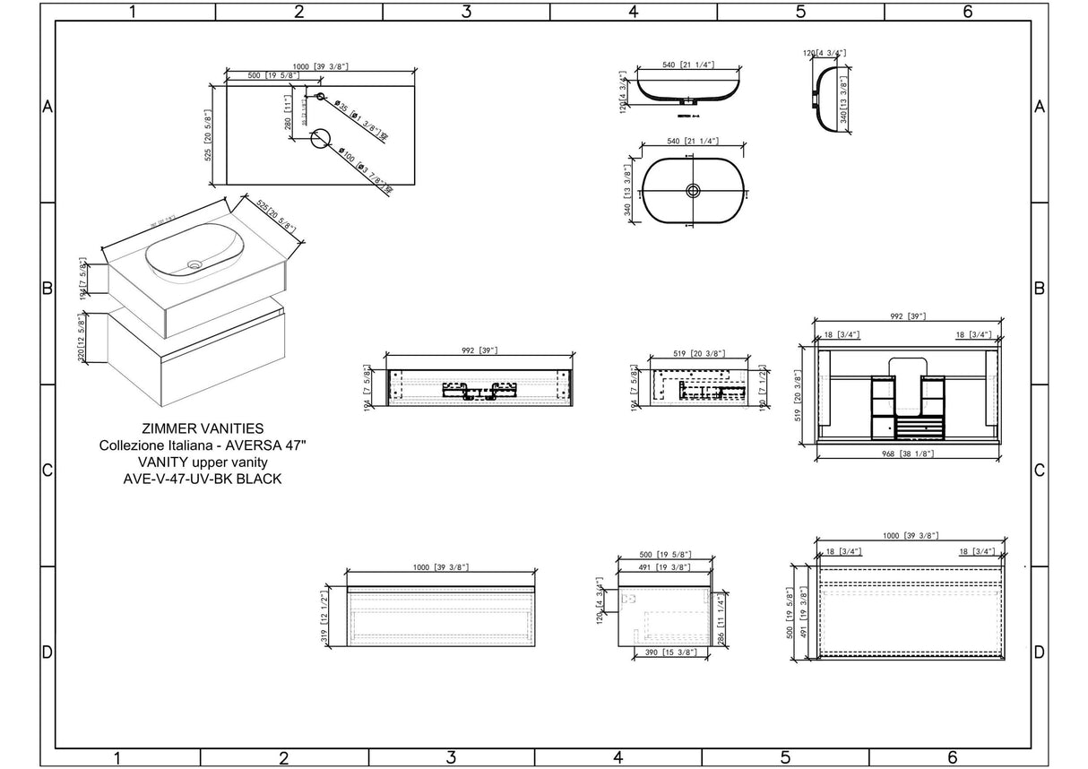 AVERSA 47" VANITY COMPLETE WITH TOP/SINK