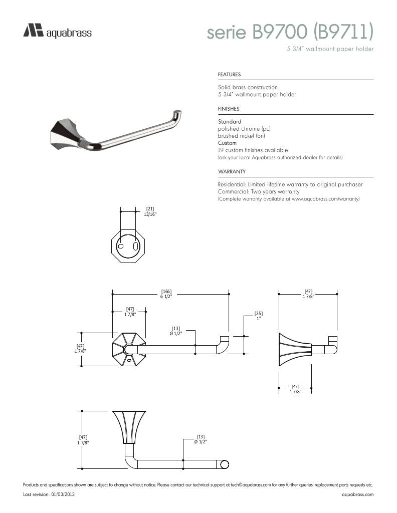 5 3/4" wallmount paper holder