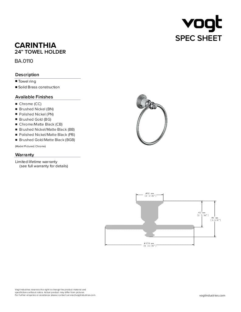 CARINTHIA TOWEL RING