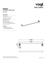 DRAVA 18 inch SINGLE TOWEL BAR