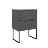 Coda Rippled 24″ Two Drawer Wall-Mounted Vanity