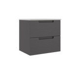 Coda Rippled 24″ Two Drawer Wall-Mounted Vanity
