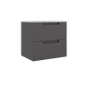 Coda Rippled 24″ Two Drawer Wall-Mounted Vanity