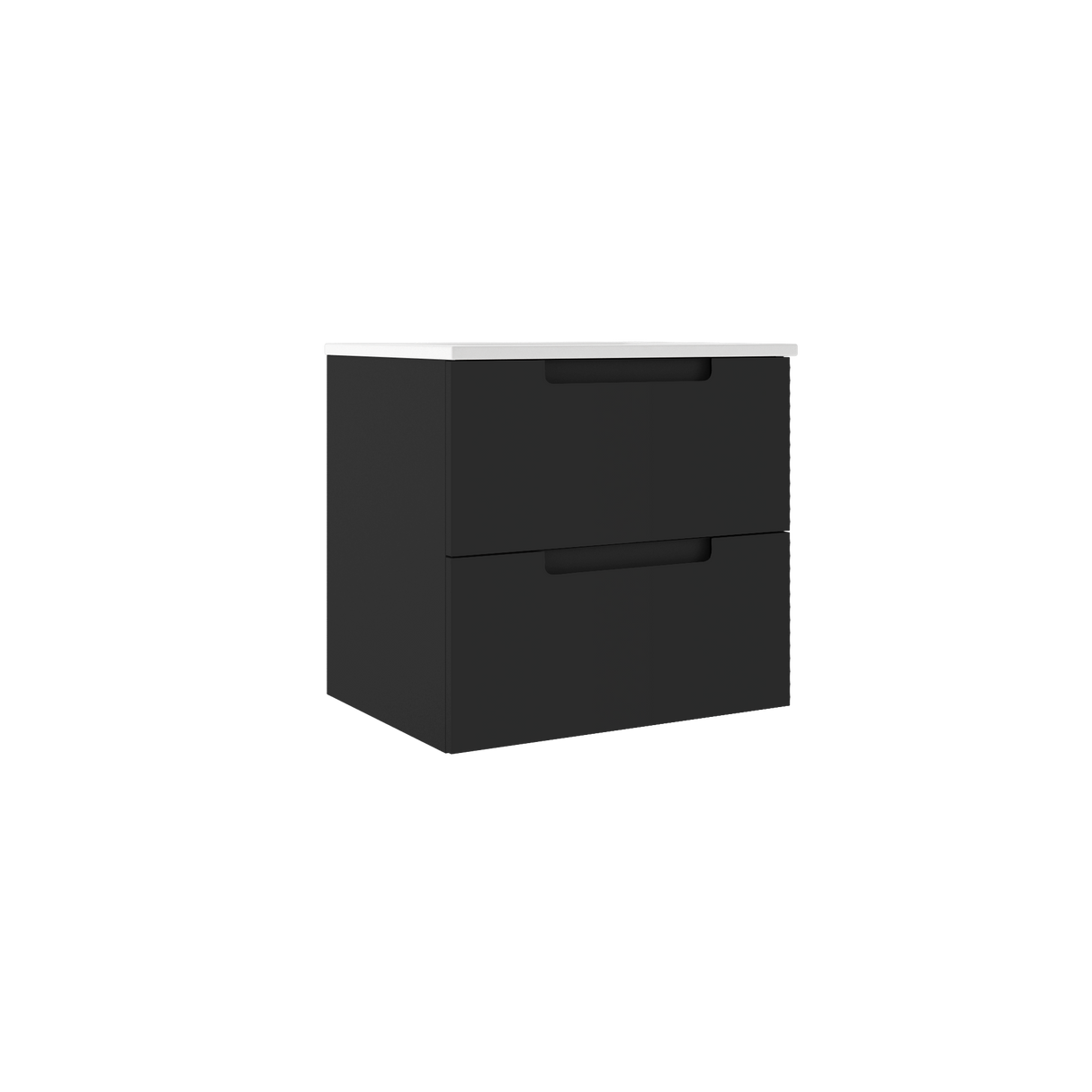Coda 24″ Two Drawer Wall-Mounted Vanity in Matte Black