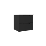 Coda 24″ Two Drawer Wall-Mounted Vanity in Matte Black