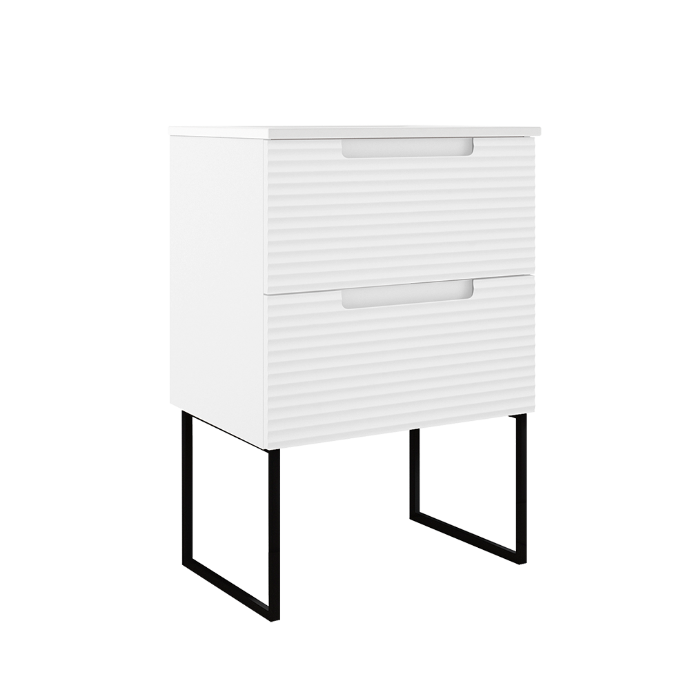 Coda Rippled 24″ Two Drawer Wall-Mounted Vanity