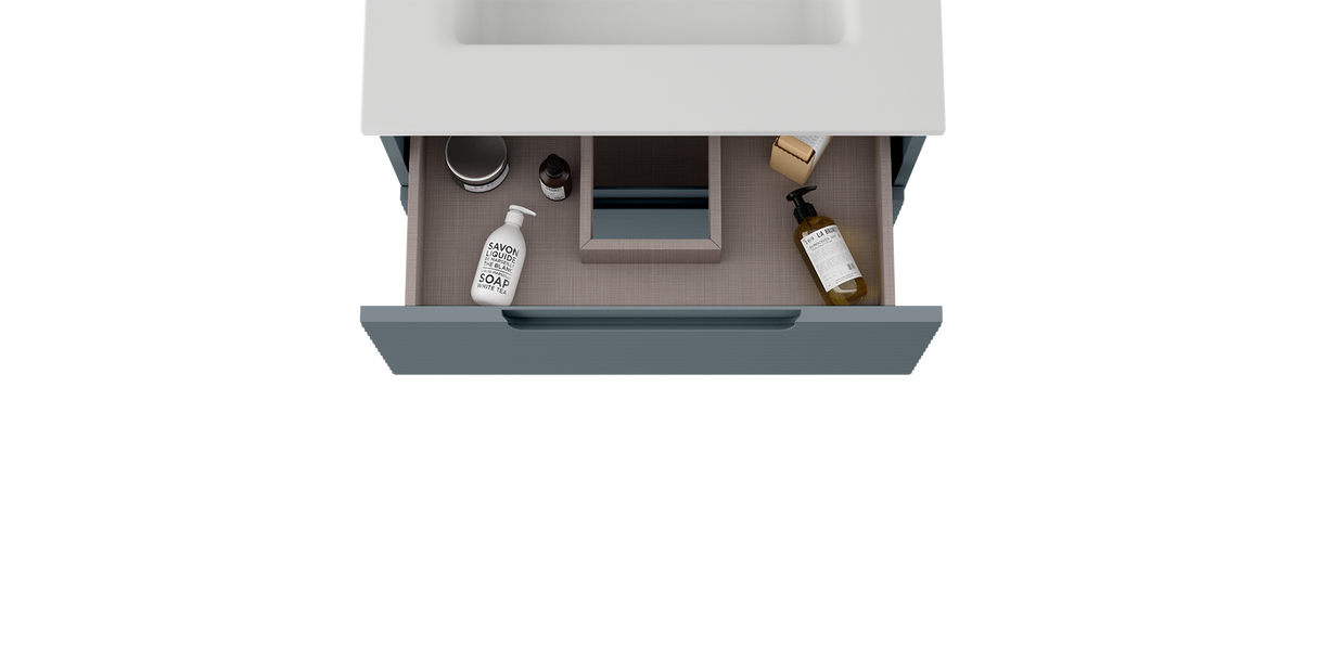 Coda Rippled 24″ Two Drawer Wall-Mounted Vanity