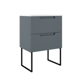 Coda Rippled 24″ Two Drawer Wall-Mounted Vanity