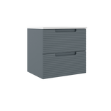 Coda Rippled 24″ Two Drawer Wall-Mounted Vanity
