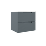 Coda Rippled 24″ Two Drawer Wall-Mounted Vanity