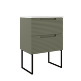 Coda Rippled 24″ Two Drawer Wall-Mounted Vanity