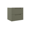 Coda Rippled 24″ Two Drawer Wall-Mounted Vanity