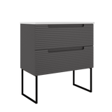 Coda Rippled 31″ Two Drawer Wall-Mounted Vanity