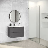 Coda Rippled 31″ Two Drawer Wall-Mounted Vanity