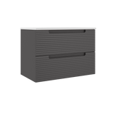 Coda Rippled 31″ Two Drawer Wall-Mounted Vanity