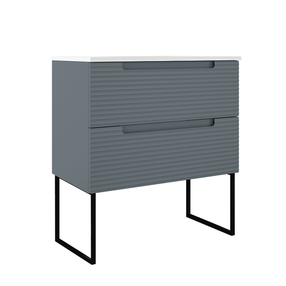 Coda Rippled 31″ Two Drawer Wall-Mounted Vanity