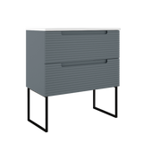 Coda Rippled 31″ Two Drawer Wall-Mounted Vanity