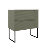 Coda Rippled 31″ Two Drawer Wall-Mounted Vanity