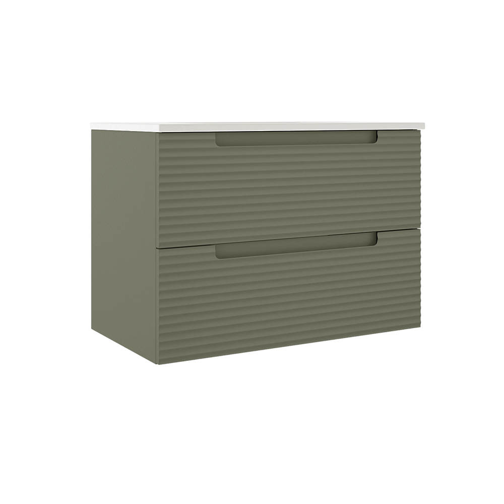 Coda Rippled 31″ Two Drawer Wall-Mounted Vanity