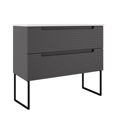 Coda Rippled 36″ Two Drawer Wall-Mounted Vanity - image 9