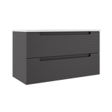 Coda Rippled 36″ Two Drawer Wall-Mounted Vanity
