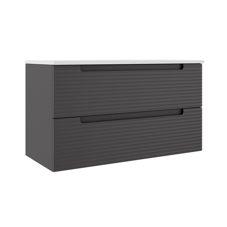 Coda Rippled 36″ Two Drawer Wall-Mounted Vanity - image 1