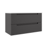 Coda Rippled 36″ Two Drawer Wall-Mounted Vanity
